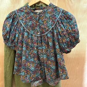 Doen Brenna Top - Navy Ladybird Floral - size Small